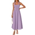 thumbnail image 1 of Quixlent Women's Halter Midi Dress, Summer Sleeveless Backless A-Line Long Dress, Square Neck Vacation Beach Sundress, 1 of 7