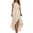 thumbnail image 1 of Quixlent Women's Layered Ruffle Hem Dress, Halter Sleeveless Party Cocktail Dress, Asymmetrical High Low Flowy Evening Dress, 1 of 8