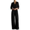 thumbnail image 1 of Quixlent Women's Summer Jumpsuit, Button Down Short Sleeve Dressy Wide Leg Pants Rompers, Casual One Piece Outfits with Pockets, 1 of 8