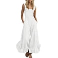 thumbnail image 1 of Quixlent Women's Summer Sleeveless Jumpsuit Ruffle Wide Leg Pants Rompers Casual Beach Vacation One Piece Outfits with Pockets, 1 of 8