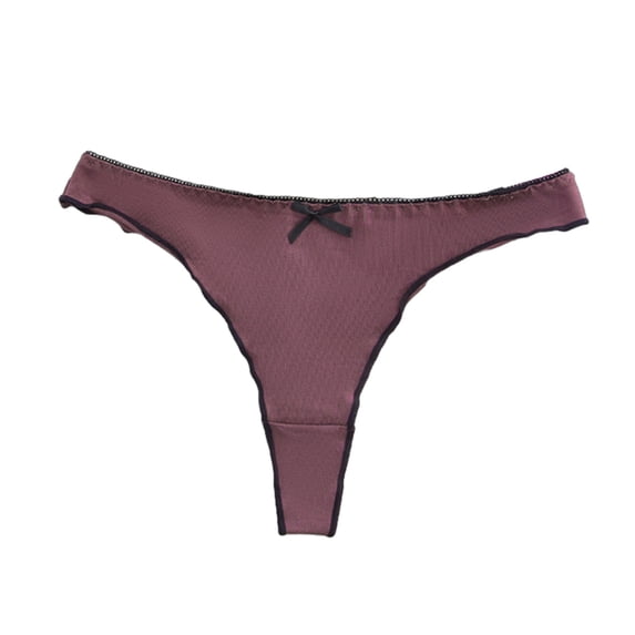 Quixlent Women's Thong Seamless Low Rise Cotton Underwear Sexy Ruffle Hem Bikini Panties Ladies Breathable Briefs