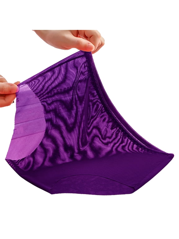 Women's Underwear Mid Rise Seamless Sheer Mesh Panties Ultra-Thin Sexy See Through Soft Nylon Briefs