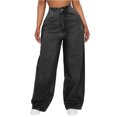thumbnail image 1 of Quixlent Women's Wide Leg Jeans High Waisted Stretchy Boyfriend Denim Pants Straight Leg Loose Baggy Jeans with Pockets, 1 of 8
