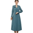 thumbnail image 1 of Quixlent Womens Suits 2 Piece Set Long Blazers Jacket Long Sleeve A-Line Dress Set for Formal Occasions Wedding Party, 1 of 8