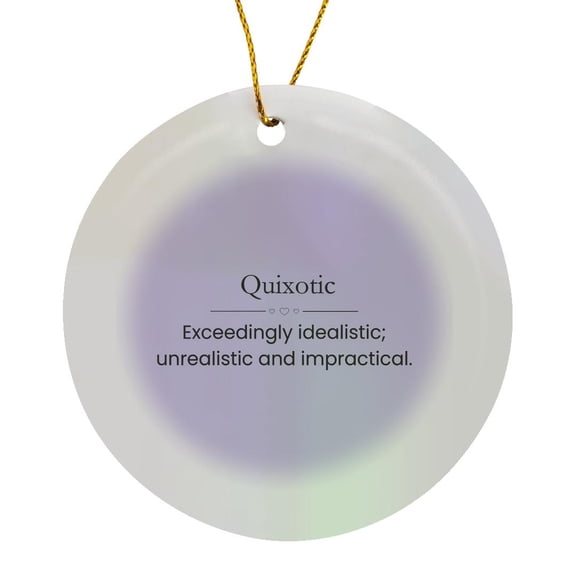 3drose, Quixotic and Its Meaning Typography, Circle Porcelain Ornament