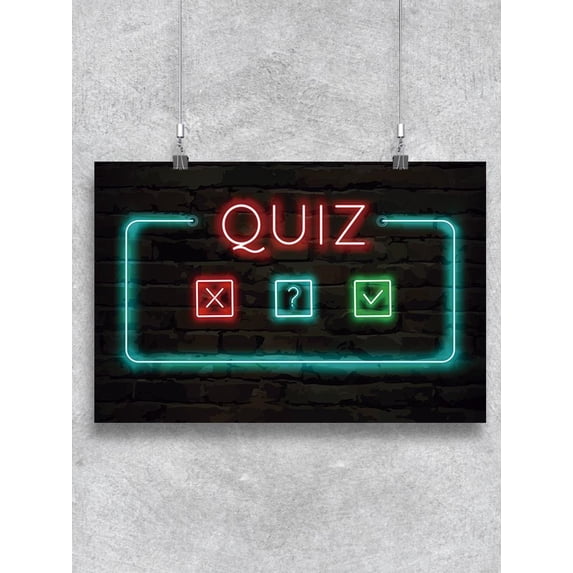 Quiz Neon Symbol Poster -Image by Shutterstock