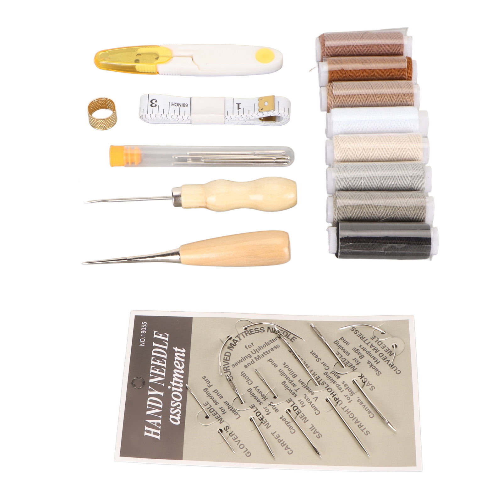 Qukaim Leather Repair Sewing Kit 30PCS, Large Eye Stitching Needles