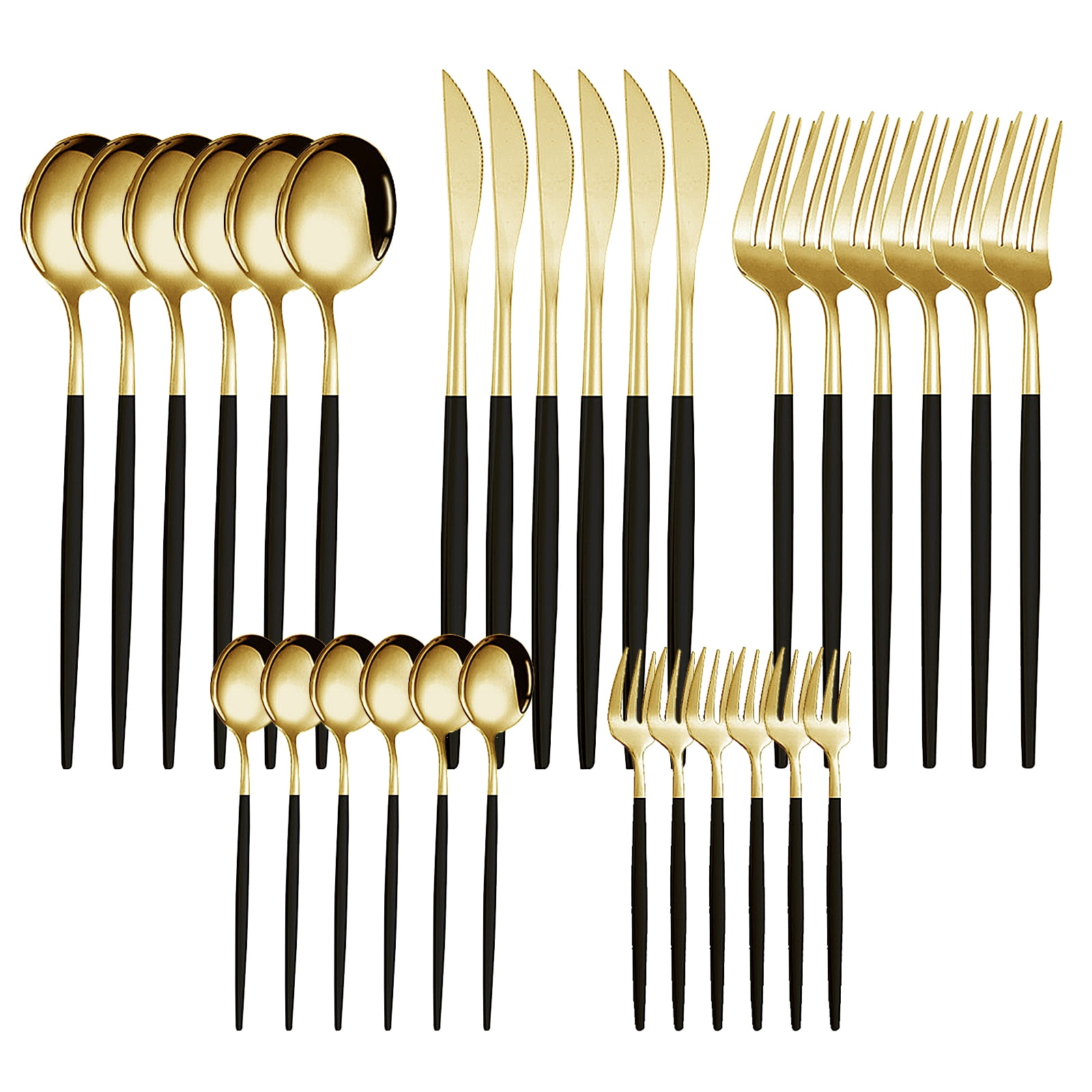 Qulable Silverware Sets,30 Pieces Stainless Steel Utensil,Dinnerware