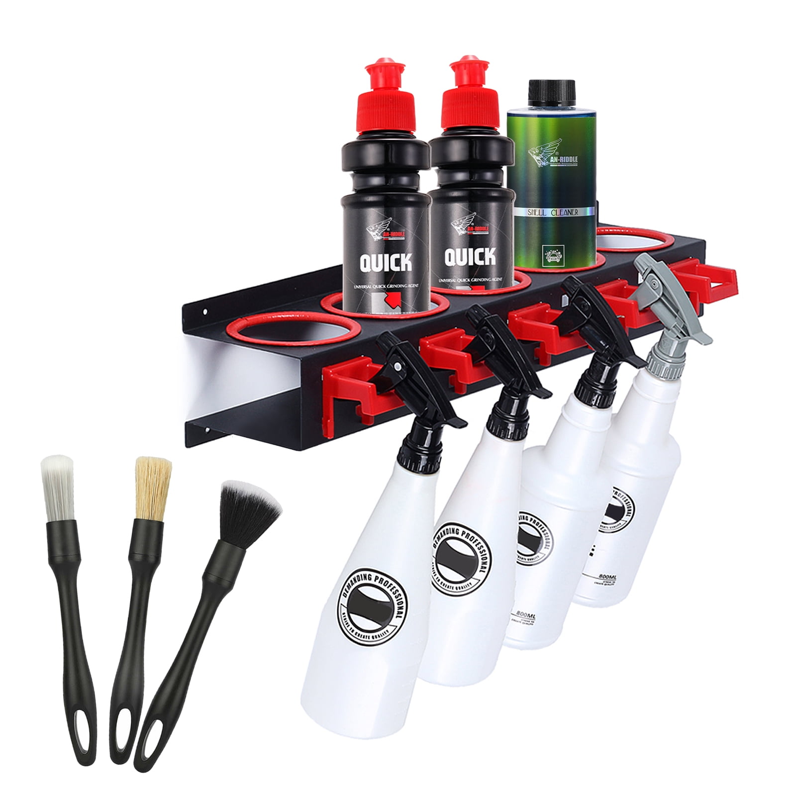 MOLIGOU Spray Bottle Storage Rack, Wall Mount Bottle Organizer Car Detailing,  Spray Bottle Holder