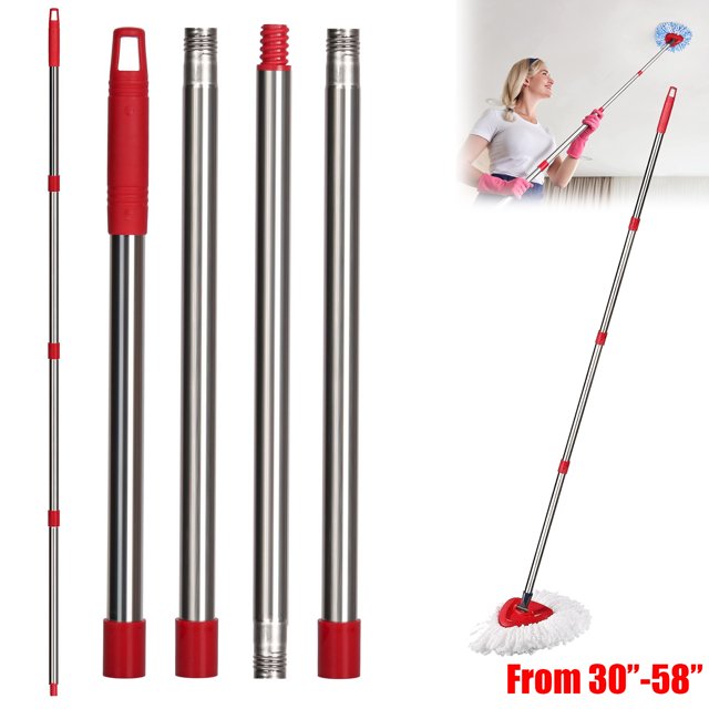 Qulable Stainless Steel Mop Replacement Handle, 4Section 2.5to5 Foot
