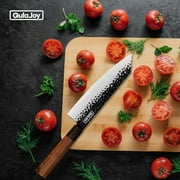 Qulajoy 8 Inch Gyuto Knife - Professional Japanese Chef Knife - Razor Sharp 9cr18mov Steel Core - Hammered Blade Kitchen Knife - Octagonal Rosewood Handle