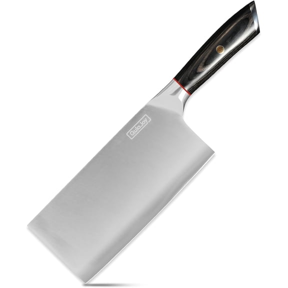 Qulajoy Meat Cleaver Knife - 7.3 Inch High Carbon Stainless Steel Butcher Knife for Meat Cutting Slicing Vegetables- Professional Chopper Knife for Home Kitchen Chef Knife