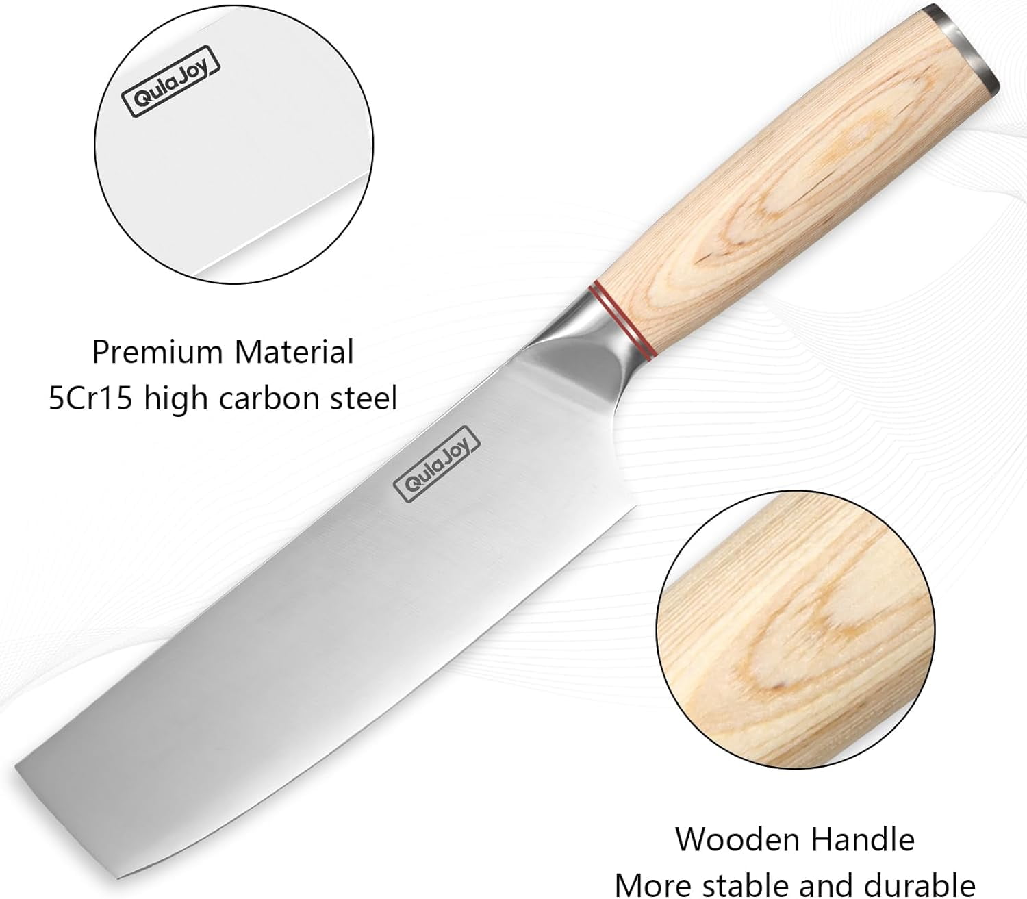 Qulajoy Sharp 6.5 Inch Vegetable Knife, Japanese Vegetable Cleaver