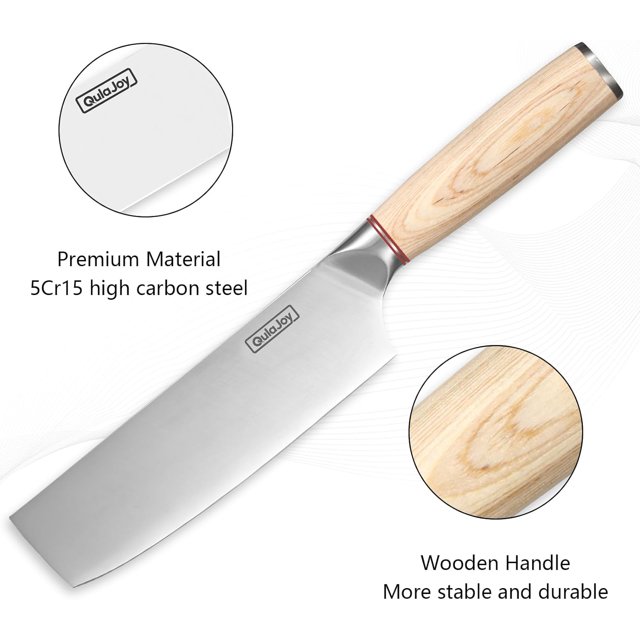 Qulajoy Sharp 6.5 Inch Vegetable Knife, Japanese Vegetable Cleaver