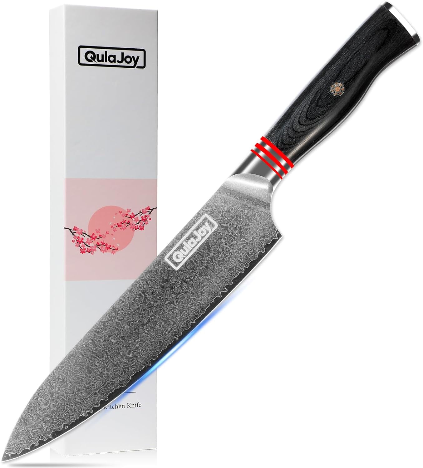 Qulajoy VG10 Chef Knife, 67Layers Japanese Damascus Knife, 8 Inch Kitchen Knife with Ergonomic