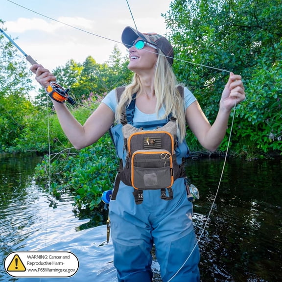QulayQualy Fly Fishing Pack - Chest Pack with Work Station Lightweight Tackle Fishing Bag with Quick-Release