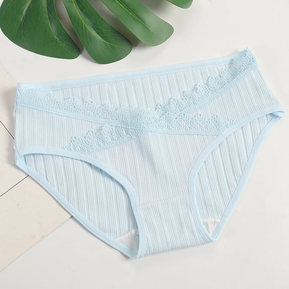 Qulqfy 100% Cotton Underwear Women Lace Stretch Breathable Soft Low Rise Hipster Panties Underwear for Women XXL
