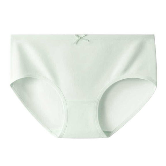 Qulqfy 100% Cotton Underwear for Women Mid-Rise Seamless Pure Breathable Soft Hipster Panties Women's Panties M
