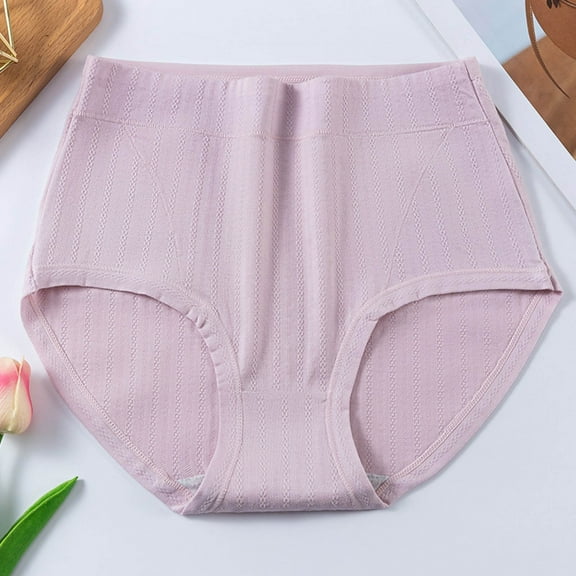 Qulqfy 100 Percent Cotton Underwear Women High Waisted Comfort Soft Moisture-Wicking Full Coverage Breathable Panty Underwear for Women M
