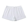 thumbnail image 1 of Qulqfy 7 Inch Inseam Shorts Men 5 Inch Summer White Cotton Shorts Spring Elastic Waist Solid Shorts for Men S, 1 of 5