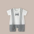 thumbnail image 1 of Amidoa Baby Pjs Boy Short Sleeve Cotton Bow Jumpsuit Baby Onesies for Girls Newborn, 1 of 3