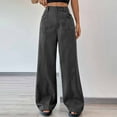 thumbnail image 1 of Qulqfy Baggy Pants Women Dress Gray Work Pants High Waisted Wide Leg Tall Pants for Women, 1 of 7