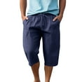 thumbnail image 1 of Qulqfy Basketball Shorts Men Summer Blue Beach Cotton Shorts Elastic Waist Solid Shorts with Pockets for Men XL, 1 of 7