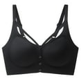 thumbnail image 1 of Qulqfy Black Bra for Women Support Push Up Wireless Front Closure Full Coverage Plus Size Padded Bras Tshirt Bra M, 1 of 2