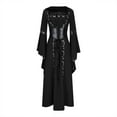 thumbnail image 1 of Qulqfy Black Women Dresses Long Bell Sleeve Medieval Maxi Plus Size Renaissance Cocktail Gothic Dresses Womens Dresses Fall L, 1 of 5