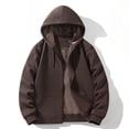 thumbnail image 1 of Qulqfy Bronze Mens Hoodie Warm Zip Front Fleece Cotton Casual Hooded Fall Winter Long Sleeve Sweatshirts Sports Jackets for Men 5XL, 1 of 9