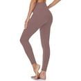 thumbnail image 1 of Qulqfy Brown Leggings for Women Compression Yoga Buttery Soft Ankle Length High-Waisted Tummy Control Leggings Track Pants Women M, 1 of 3