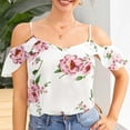 thumbnail image 1 of Qulqfy Camisole Women's Tank Tops Floral Print V-Neck Plus Size Sexy Spaghetti Straps White Slim Tops for Women Trendy Summer, 1 of 6