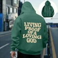 thumbnail image 1 of Qulqfy Christian Men Hoodies Letter Print Graphic Pullover Green Long Sleeve Casual Fall Hooded Sweatshirts Mens Sweatshirts L, 1 of 7