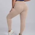 thumbnail image 1 of Qulqfy Compression Leggings for Women Nylon Beige Plus Size Yoga Tummy Control High Waisted Stretch Leggings Track Pants Women XXL, 1 of 4