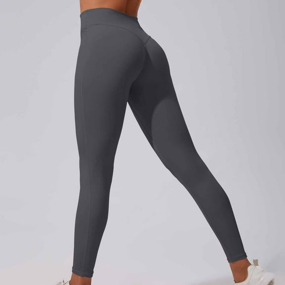 Qulqfy Compression Women's Leggings Yoga Gray Workout Tummy Control Stretchy High Waisted Leggings Track Pants Women XS