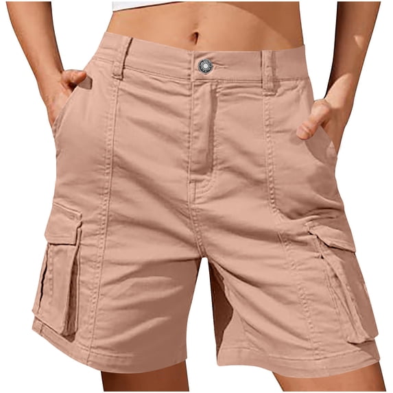 Qulqfy Dressy Shorts for Women High Waisted Gold Wide Leg Summer Shorts Multi-Pockets Casual Shorts for Women XL