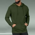 thumbnail image 1 of Qulqfy Eyelet Hoodies for Men Pullover Green Fall Long Sleeve Hooded Casual Sweatshirts with Kanga Pocket Sweatshirts for Men L, 1 of 6