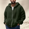 thumbnail image 1 of Qulqfy Fleece Hoodie for Men Fuzzy Zip Up Green Winter Casual Fall Long Sleeve Hooded Sweatshirts Mens Cardigan L, 1 of 5