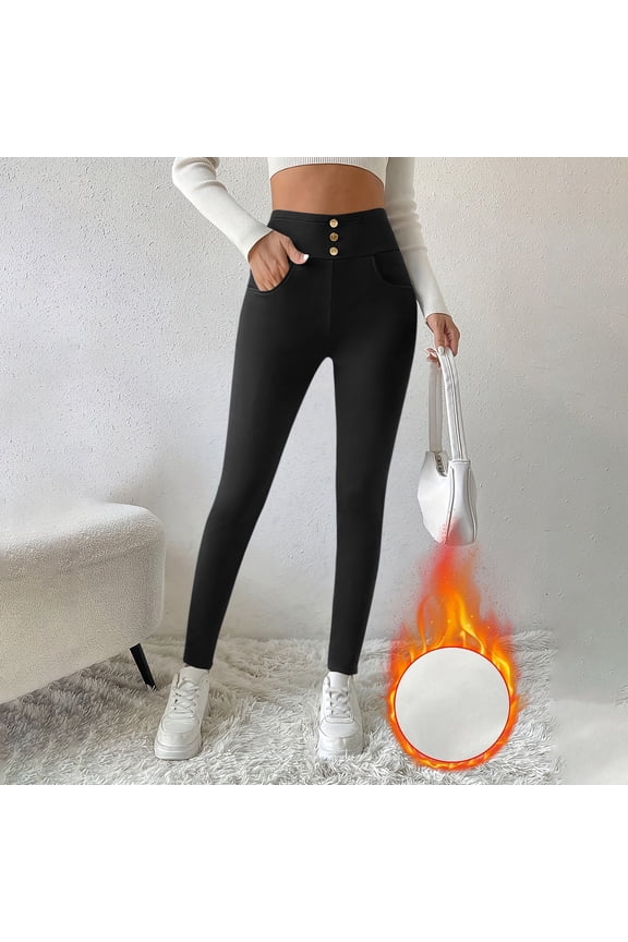 Fleece Lined Leggings for Women Compression Winter Black Leggings Thermal Warm High Waisted Pants for Women