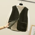 thumbnail image 1 of Qulqfy Fleece Vests for Women Fall Button Up Vest Casual Winter V Neck Outerwear Vest for Women, 1 of 4