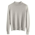 thumbnail image 1 of Qulqfy Gray Women's Sweaters Knit Plus Size Pullover Long Sleeve Basic Mock Neck Solid Shirts Womens Fall Sweater XXL, 1 of 5