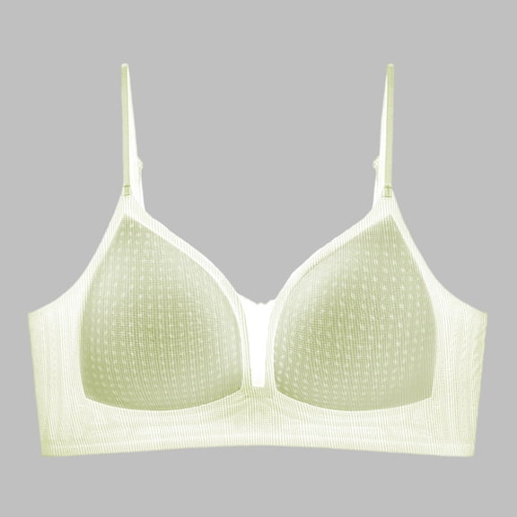 Qulqfy Green Bra for Women Backless Support Push Up No Underwire Full Coverage Sheer Padded Bras Tshirt Bra L