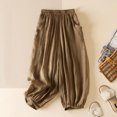 thumbnail image 1 of Qulqfy Harem Pants Women Wide Leg Nylon Lantern Pants Fall Casual Womens Bronze Trousers L, 1 of 8