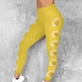 thumbnail image 1 of Qulqfy High Waisted Fall Leggings for Women Workout Yellow Yoga Compression Football Tummy Control Leggings Pants for Women Trendy L, 1 of 9