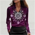 thumbnail image 1 of Qulqfy Holiday Blouses for Women Plus Size Multicolor Silk Cowl Neck Satin Blouse Boho Long Sleeve Shirt Trendy Tops for Women 2026 L, 1 of 5