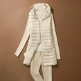 thumbnail image 1 of Qulqfy Hooded Quilted Jackets for Women Long Beige Lightweight Zip Up Warm Sleeveless Puffer Vest Vest for Women L, 1 of 9