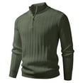 thumbnail image 1 of Qulqfy Knit Sweaters for Men Pullover Business Winter Green Quarter Zip Long Sleeve Fall Sweaters Mens Shirts L, 1 of 5