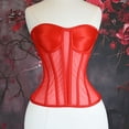 thumbnail image 1 of Qulqfy Lace Up Corset for Women Overbust Plus Size Bustier Strapless Soft Cup Boned Solid Corset Tops for Women, 1 of 9