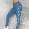 thumbnail image 1 of Qulqfy Leggings Women Yoga Blue High Waisted Workout Plus Size Compression Football Tummy Control Leggings Pants Women M, 1 of 9
