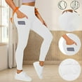 thumbnail image 1 of Qulqfy Leggings for Women Yoga White Compression Workout Butt Lifting Tummy Control High Waist Double Pockets Leggings Track Pants Women S, 1 of 9